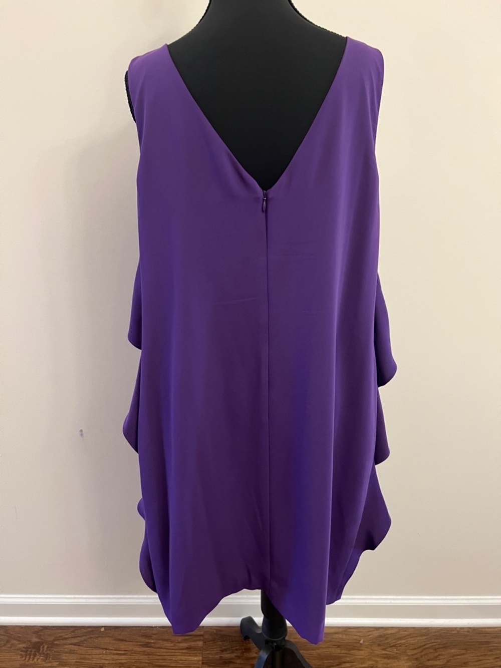 Trina Turk Purple Ruffle-Trim Midi Dress - Picture 3 of 6